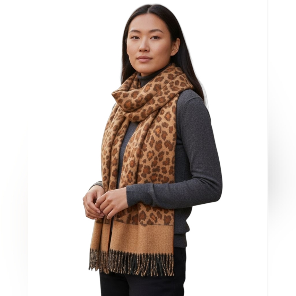 2FOR$30 - The Specialty House Cheetah Print Super Soft Cashmere Feel Scarf